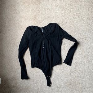 Black Henley Bodysuit
